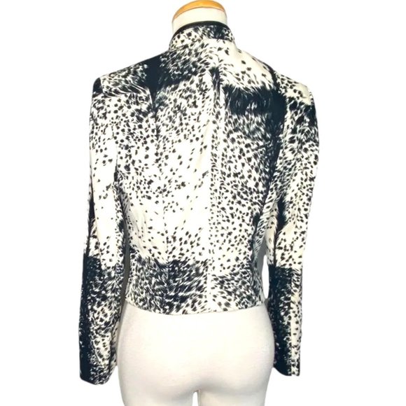 Alberto Makali Moto Jacket with Leather Collar Animal Print Vintage Womens 2 - Picture 5 of 11